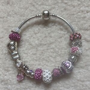 Pandora Heart Charm Bangle Bracelet